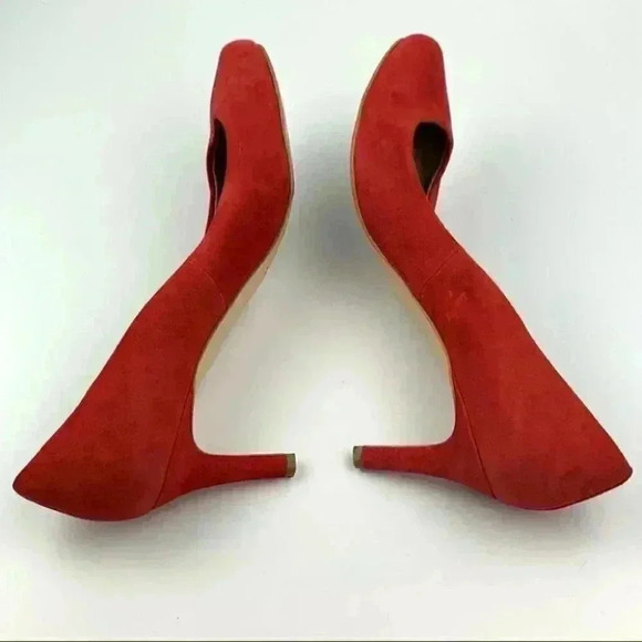 Ann Taylor heels size 9 coral suede almond toe - Picture 6 of 12